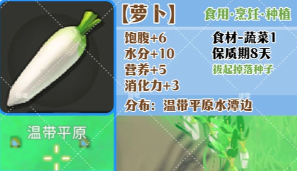 无径之林蔬菜类食物的分布位置区域