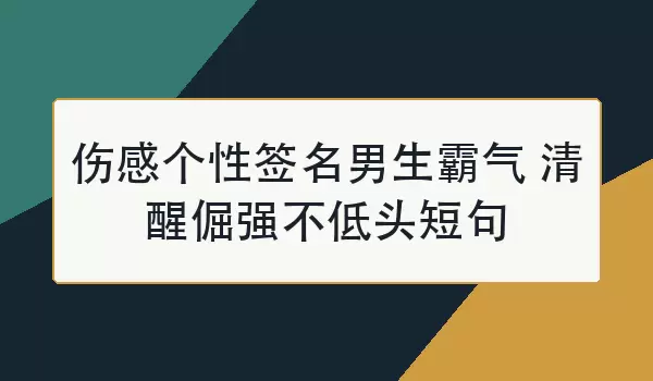 伤感个性签名男生霸气 清醒倔强不低头短句