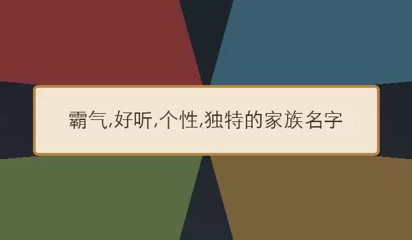 霸气,好听,个性,独特的家族名字