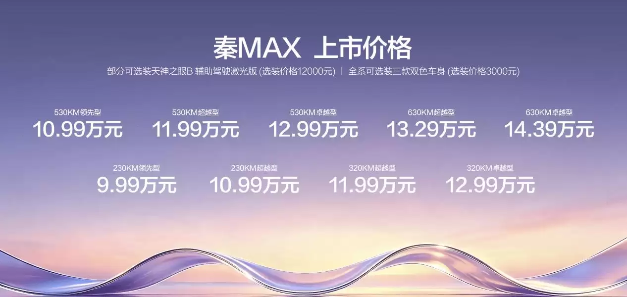 比亚迪秦MAX上市！双动力版本可选 搭载多项明星技术续航表现出色