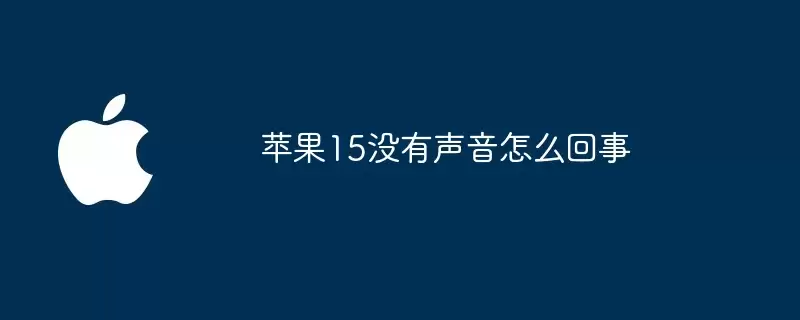 苹果15没有声音如何回事