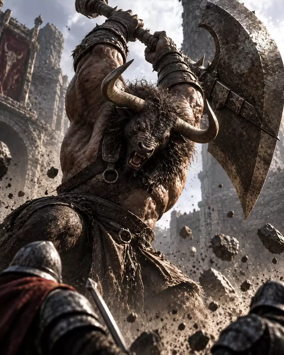 Minotaur Storming Fortress