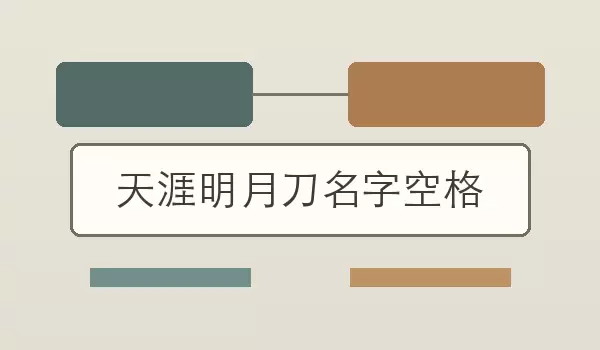 「天涯明月刀名字空格」空格示例