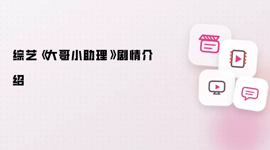 综艺《大哥小助理》剧情说明