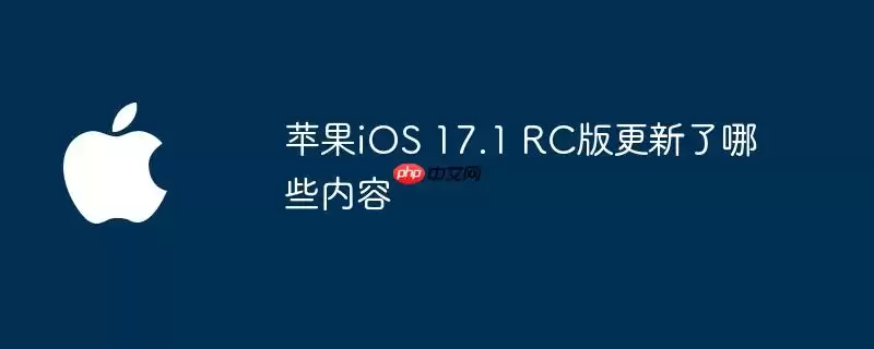 苹果iOS 17.1 RC版更新了哪些内容