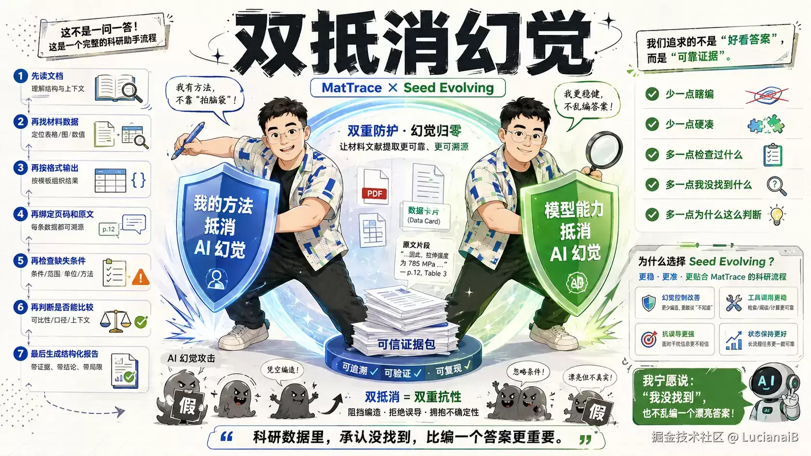 毕业老学长给我留的最后一句话是:“AI 写的,别挂我名。” 我直接 神(Trae + Seed Evolving) 来!助我!