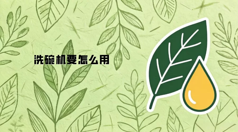 洗碗机要如何用