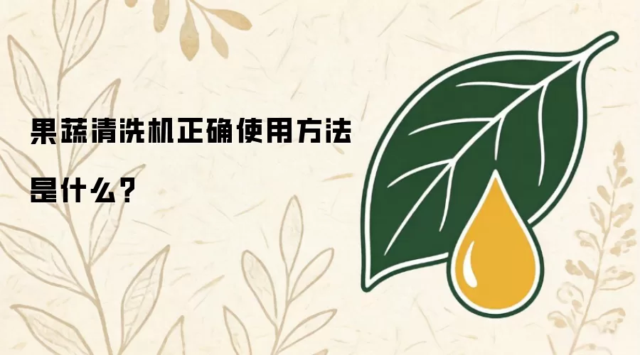 果蔬清洗机正确使用做法是什么？