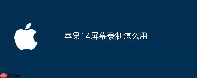 苹果14屏幕录制如何用