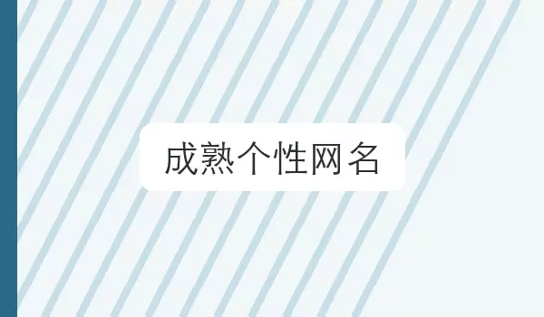 成熟个性网名_个性风格昵称