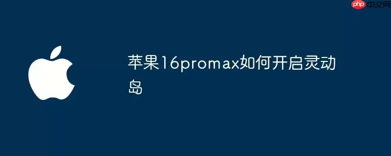苹果16promax如何开启灵动岛