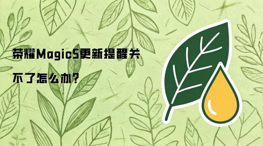 荣耀 Magic5更新提醒关不了怎么解决-原因和修复方法