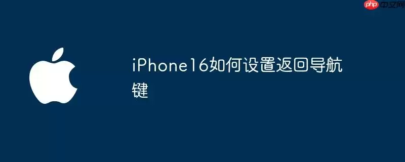 iPhone16如何设置返回导航键