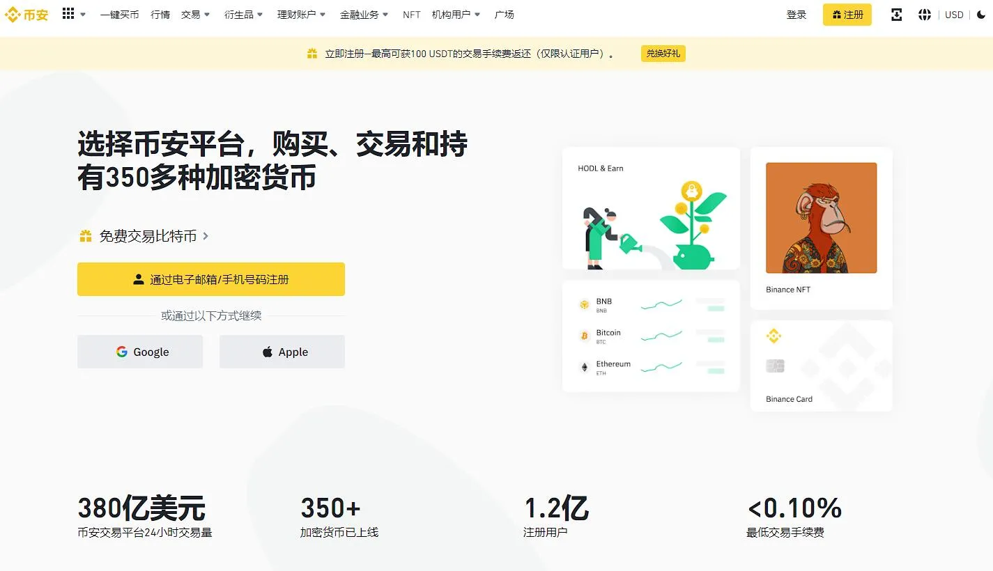 交易平台网页版顶部导航和功能菜单示例