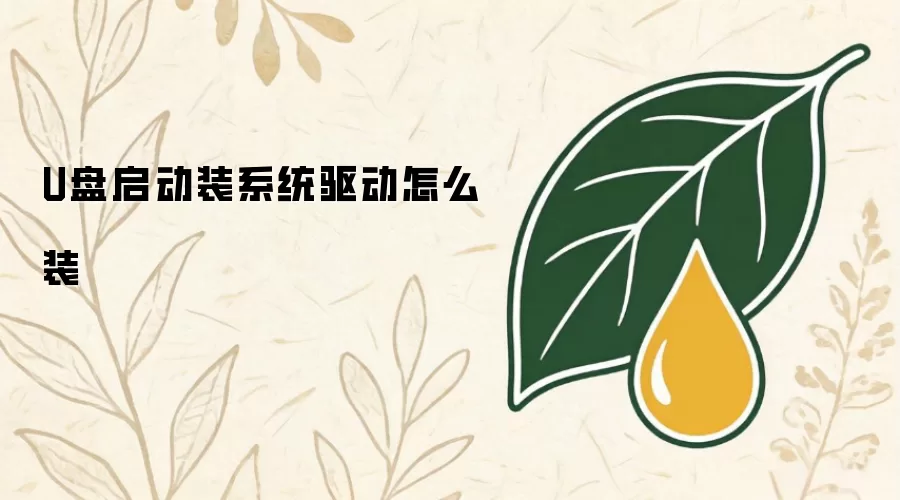 U盘启动装系统驱动如何装