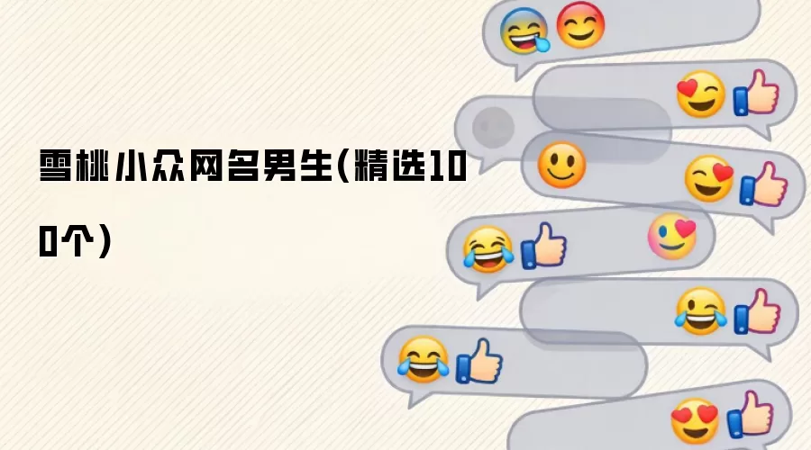 雪桃小众网名男生(精选100个)