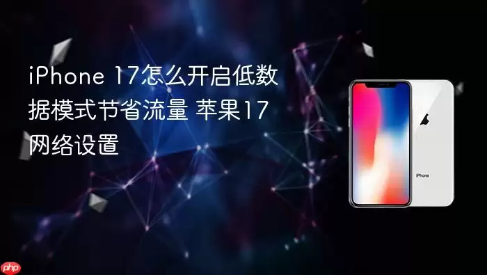 iPhone 17低数据模式节省流量怎么开启-步骤配置和权限检查