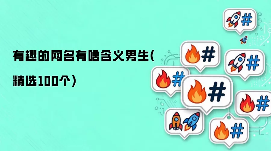 有趣的网名有啥含义男生(精选100个)