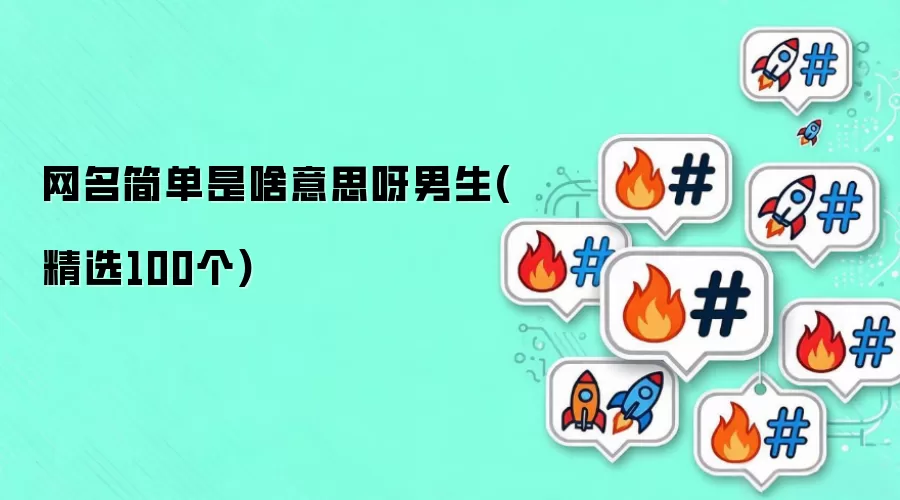 网名简单是啥意思呀男生(精选100个)