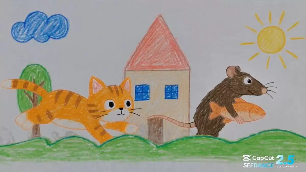 Crayon Drawing Animated Chase