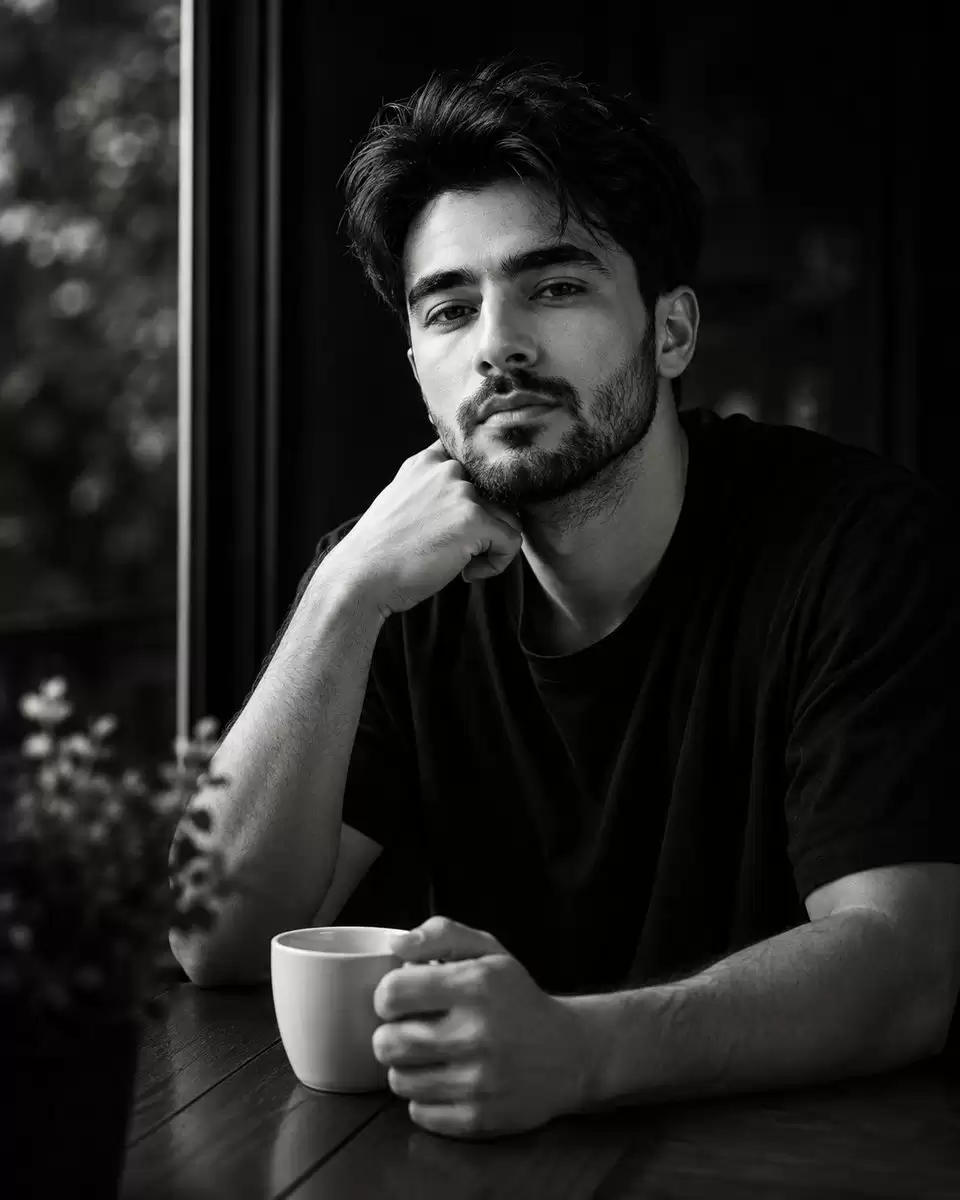 High-Contrast Monochrome Identity Portrait