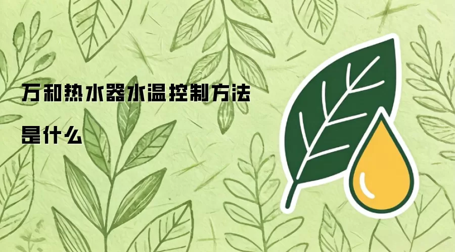 万和热水器水温控制方法是什么