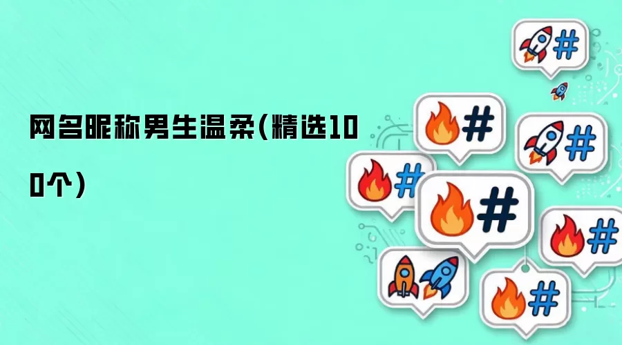 网名昵称男生温柔(精选100个)