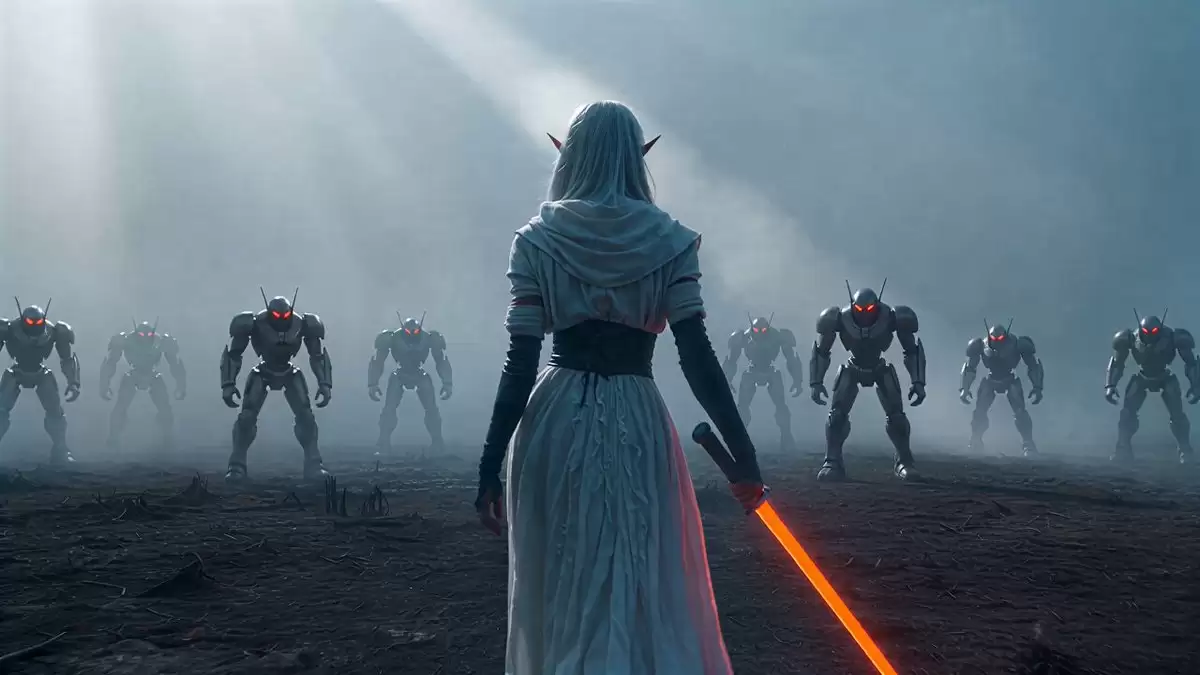 Elf Warrior Katana Battle