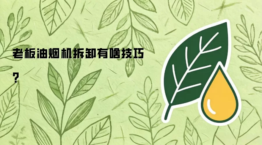 老板油烟机拆卸有啥技巧?