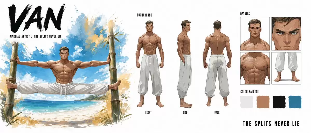 Martial Artist Character Design Sheet
