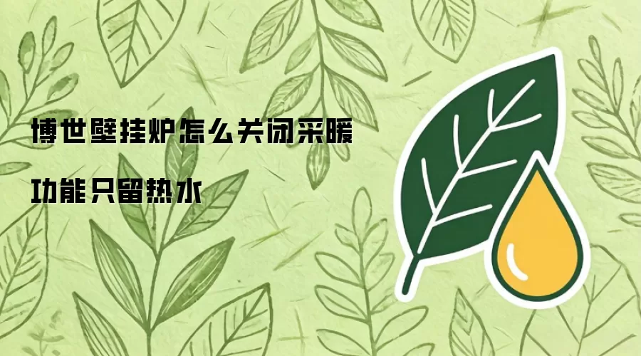 博世壁挂炉如何关闭采暖功能只留热水