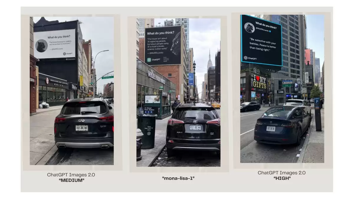 Three-Panel AI Billboard Comparison