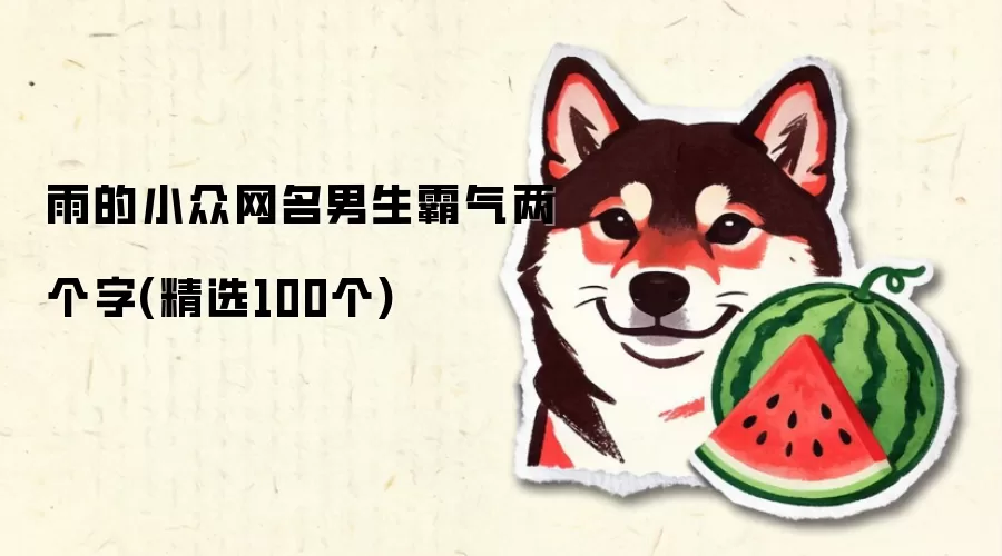 雨的小众网名男生霸气两个字(精选100个)有哪些-风格分类和名称