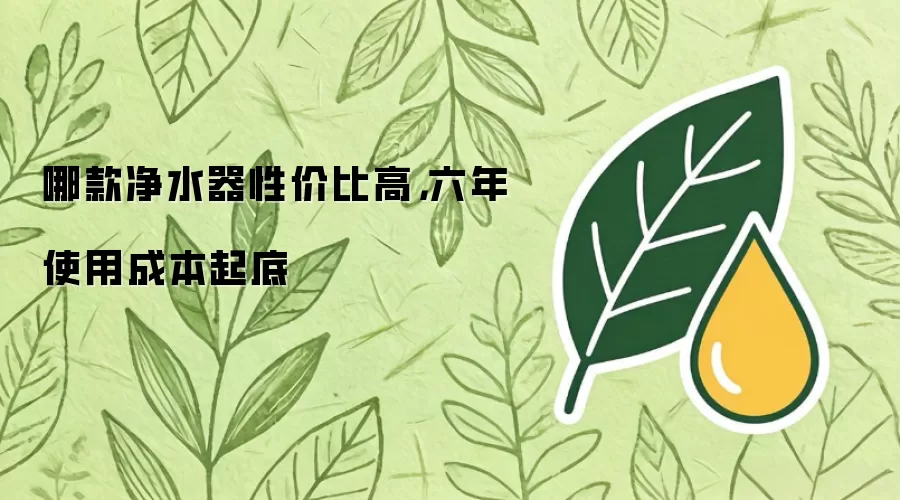 哪款净水器性价比高,六年使用成本起底