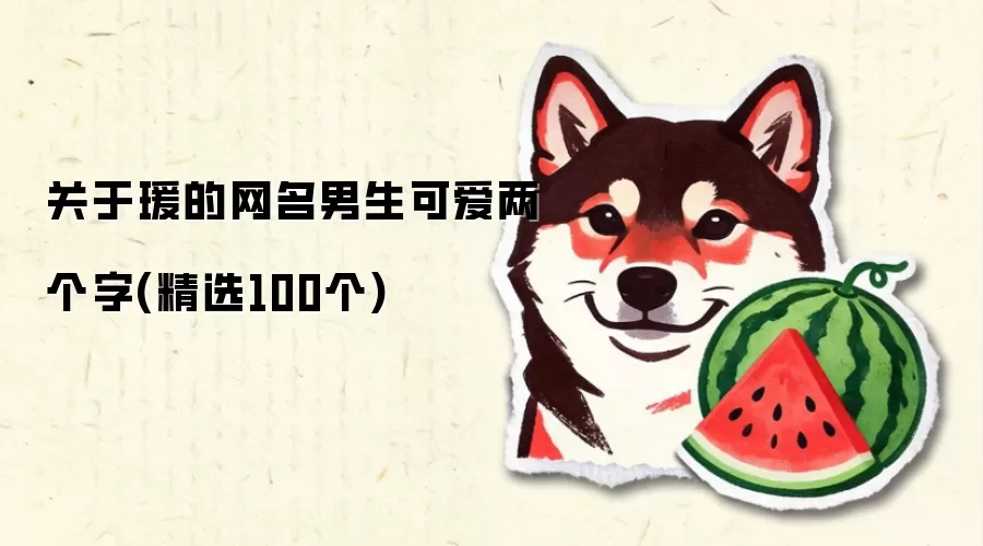 关于瑗的网名男生可爱两个字(精选100个)