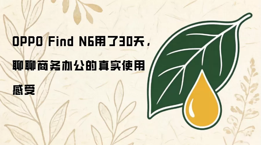 OPPOFindN6用了30天，聊聊商务办公的真实使用感受