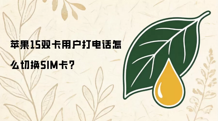 苹果15双卡用户打电话怎么切换SIM卡