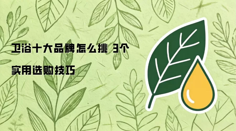 卫浴十大品牌怎么挑 3个实用选购技巧
