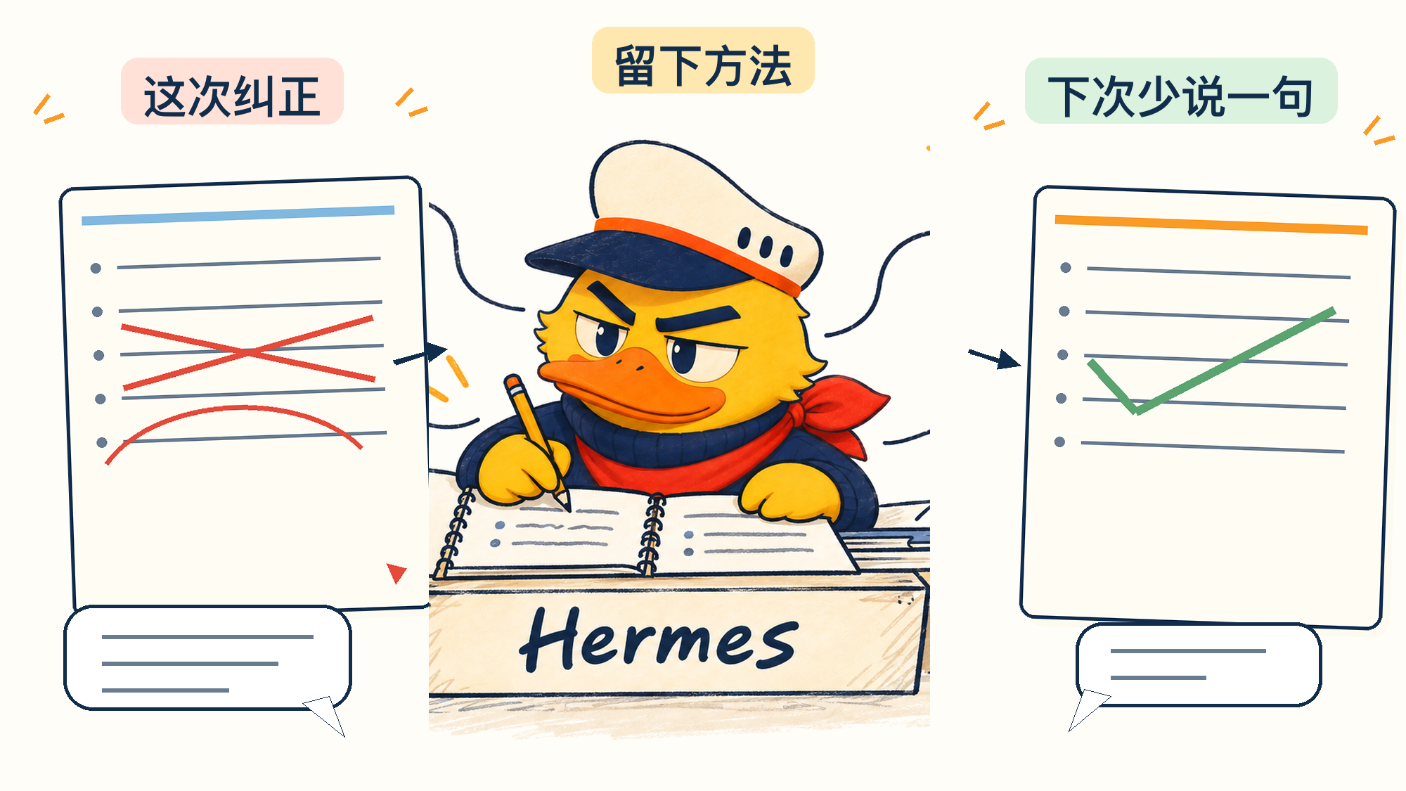 这次纠正留下方法，让下一次少说一句