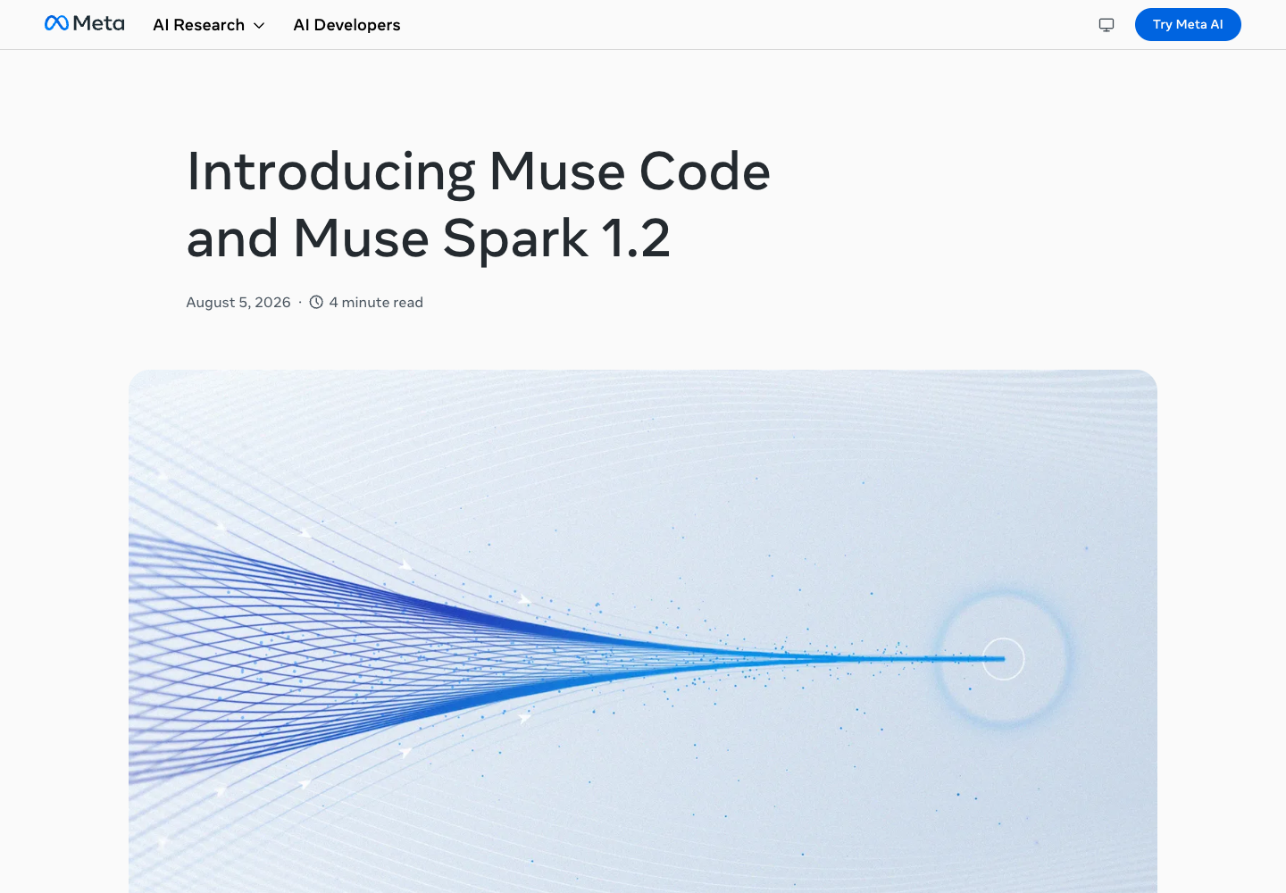 Meta 官方 Muse Spark 1.2 发布页面