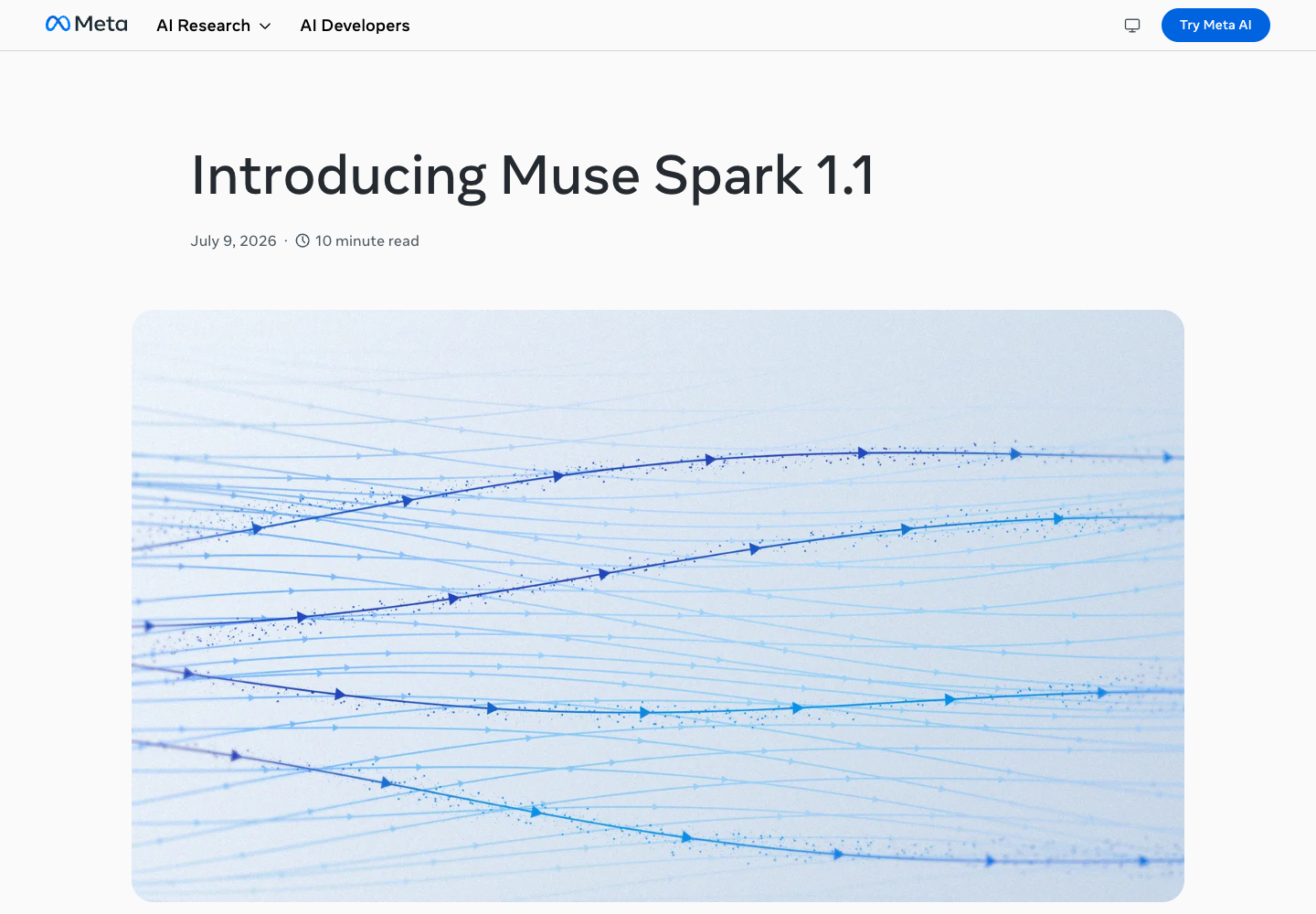Muse Spark 1.1 官方发布页面截图