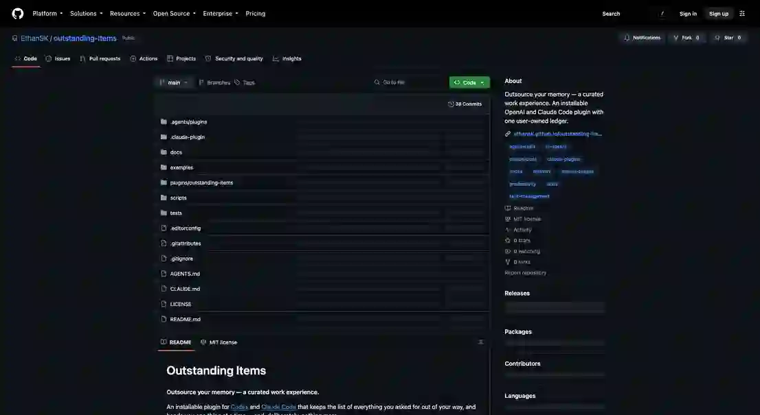 EthanSK/outstanding-items 项目截图 1
