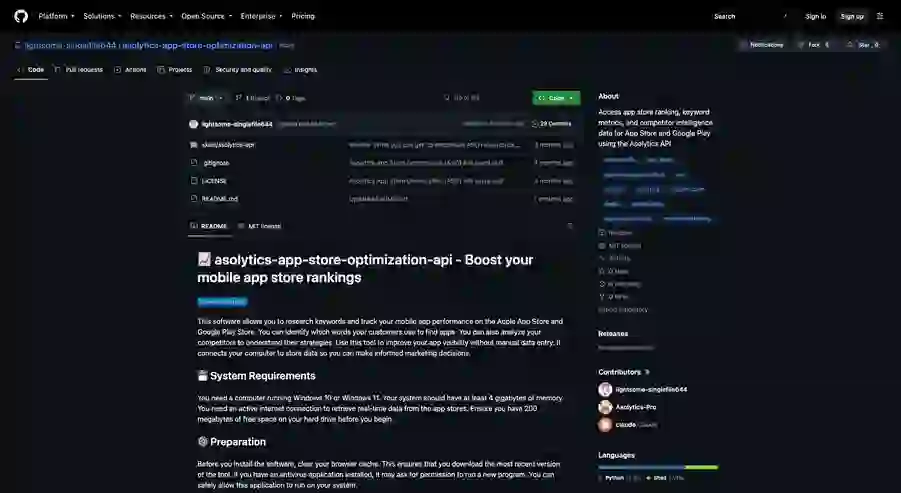lightsome-singlefile644/asolytics-app-store-optimization-api 项目截图 1