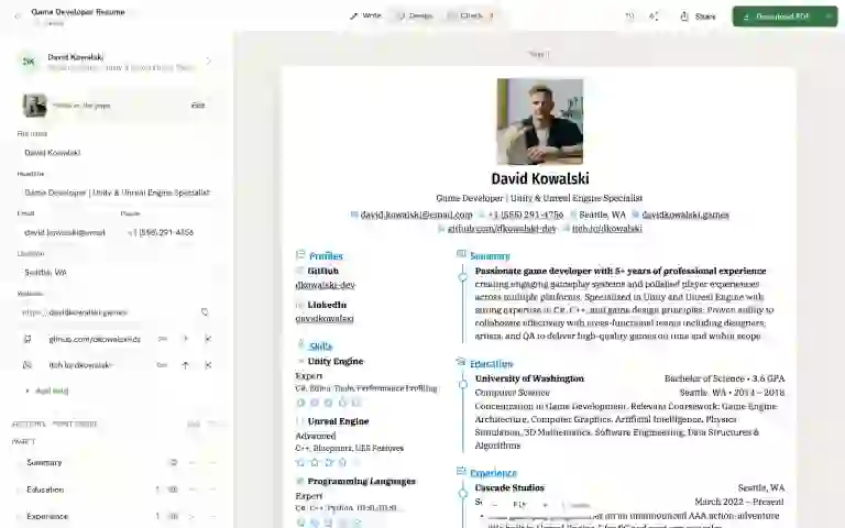 reactive-resume/reactive-resume 项目截图 1
