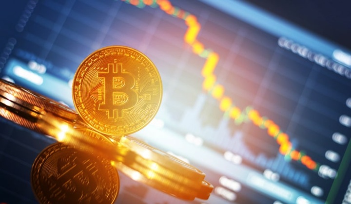 数字资产模型与价格下跌示意背景