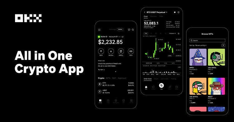 OKX iOS应用的移动端功能展示